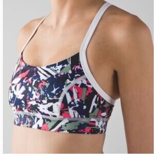 Lululemon Rise and Run Bra-Mini PopCut Boom Juice Multi/White Size 8